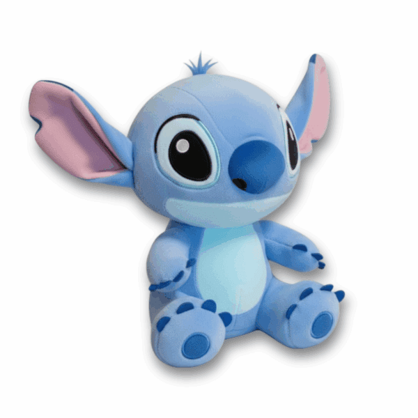 Vista 3/4 peluche Stitch blu